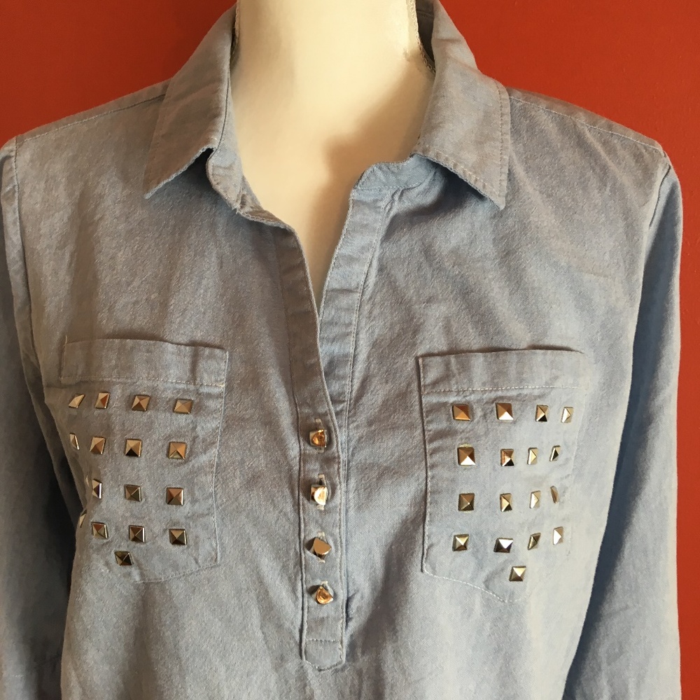 PECK & PECK ladies light blue 100% cotton shirt